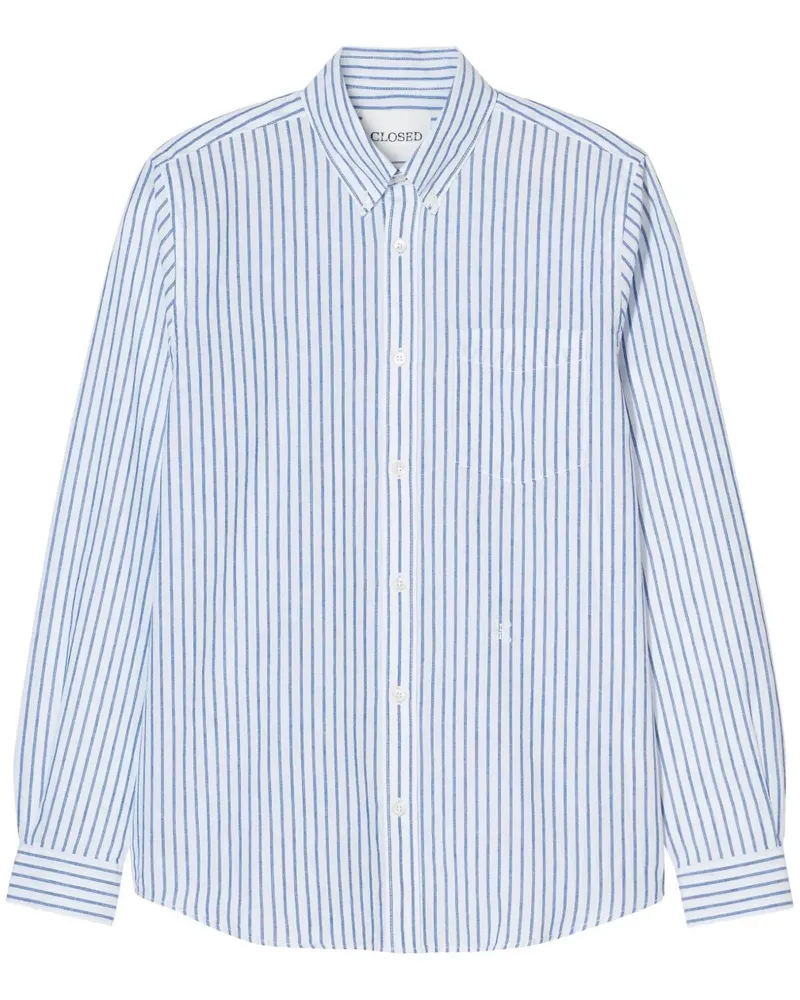 Closed Gestreiftes Button-down-Hemd - Blau Blau
