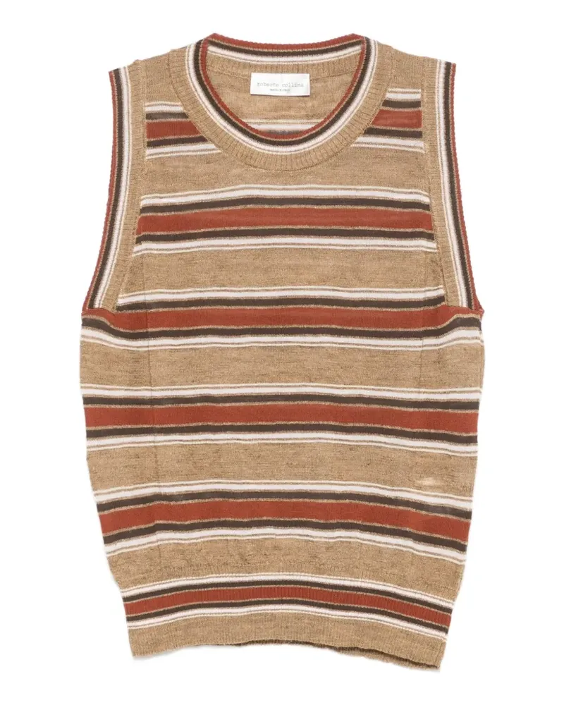 Roberto Collina striped knitted tank top - Braun Braun