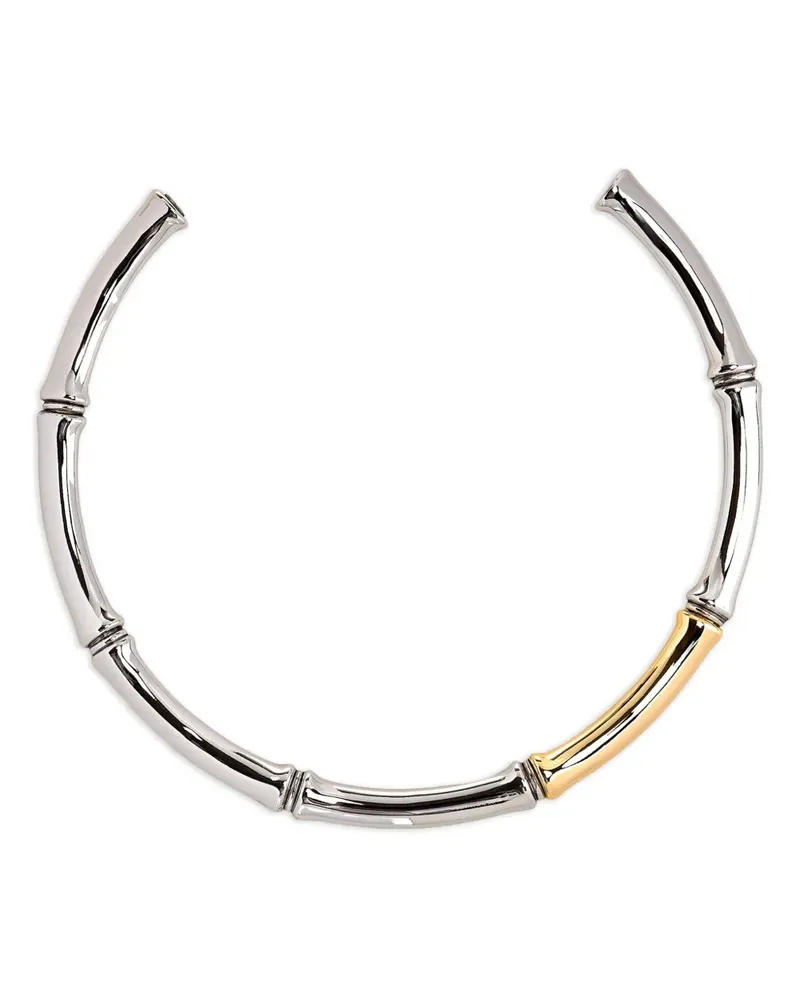 Kenneth Jay Lane Bamboo Halskette - Silber Silber