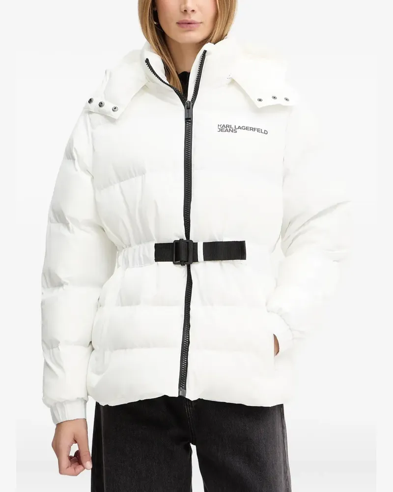 Karl Lagerfeld Steppjacke mit Gürtel - Weiß Weiß