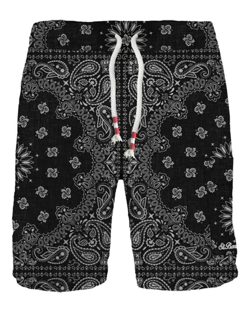 MC2 Saint Barth Shorts mit Paisley-Print - Schwarz Schwarz