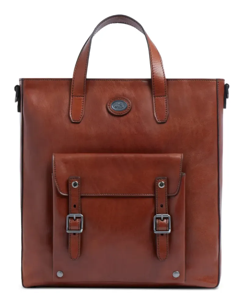 The Bridge Rucksack aus Leder mit Schnalle - Braun Braun