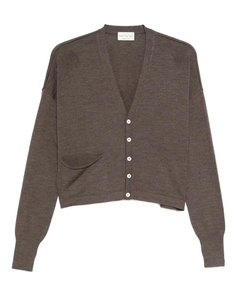 MA'RY'YA Cardigan mit V-Ausschnitt - Braun Braun