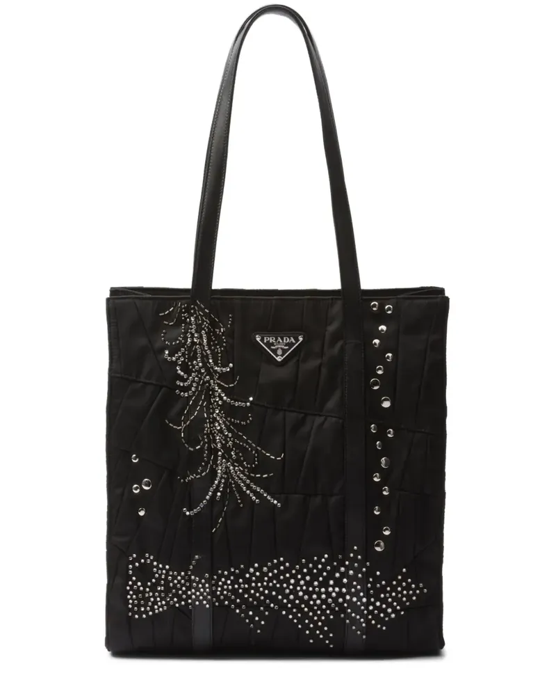 Prada Mittelgroße Handtasche aus Re-Nylon - Schwarz Schwarz