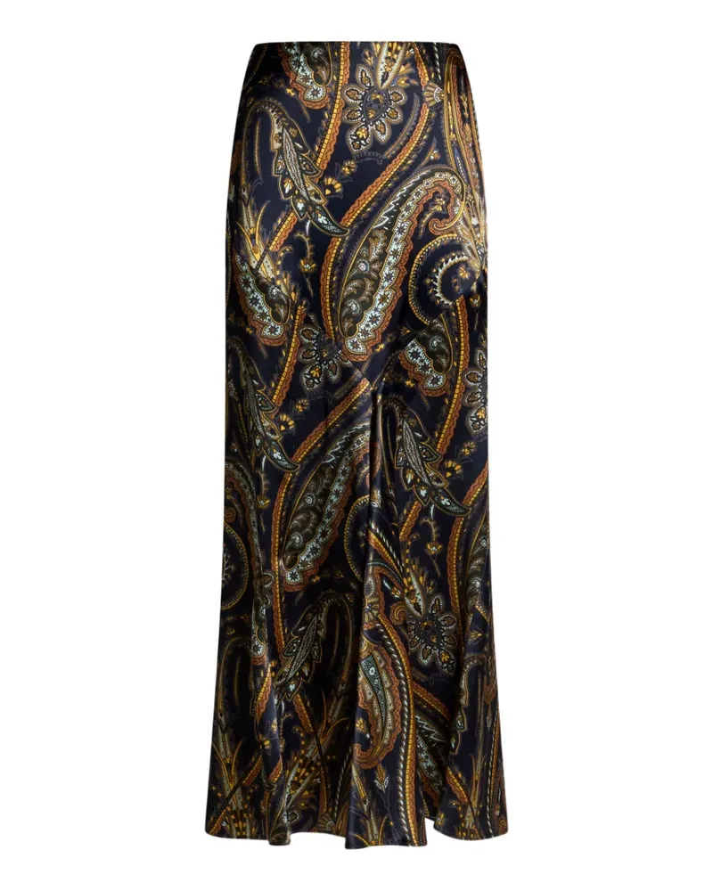Etro Maxirock aus Seidengemisch mit Paisley-Print - Blau Blau