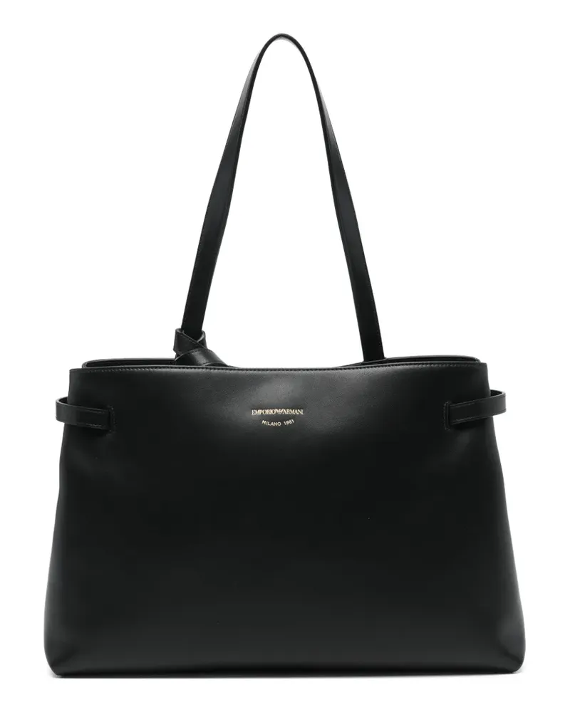 Emporio Armani Nora M leather tote bag - Schwarz Schwarz