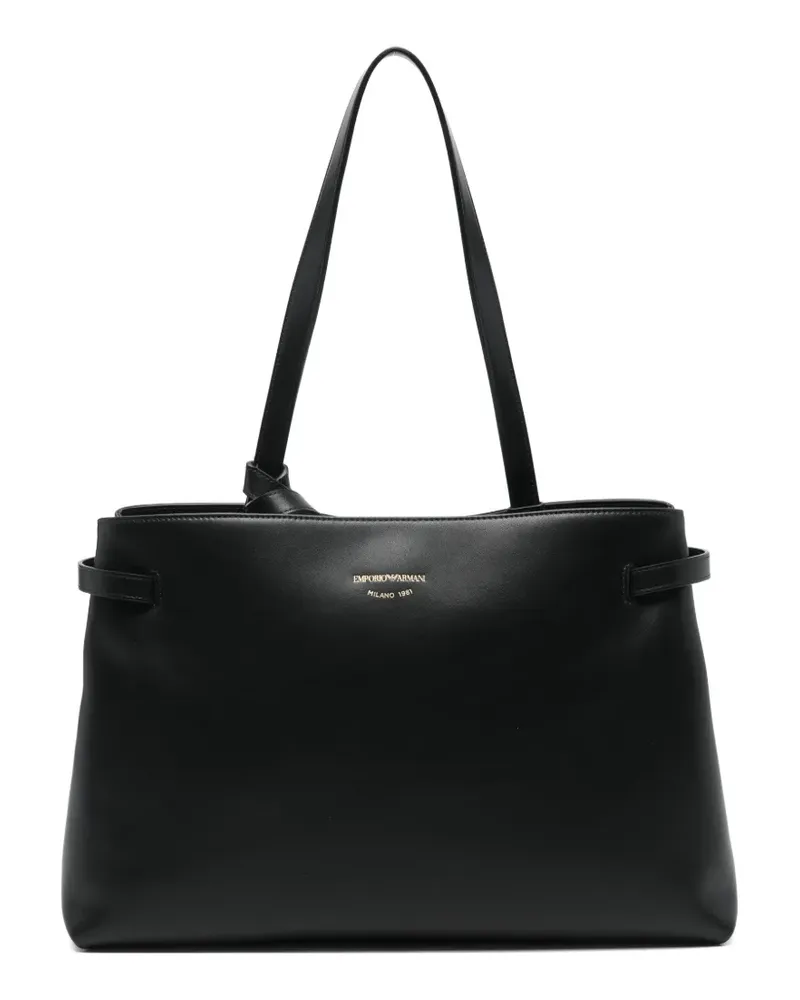 Emporio Armani Nora M leather tote bag - Schwarz Schwarz