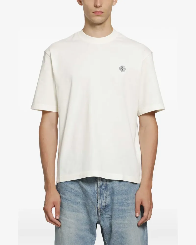 Stone Island logo-patch T-shirt - Nude Nude