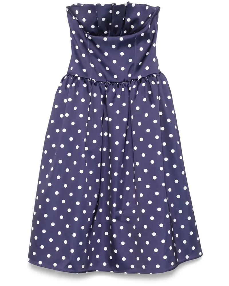 Self-Portrait Midikleid mit Polka Dots - Blau Blau