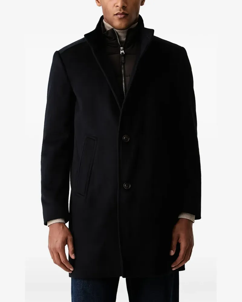 JOOP! button-fastening high-neck coat - Blau Blau