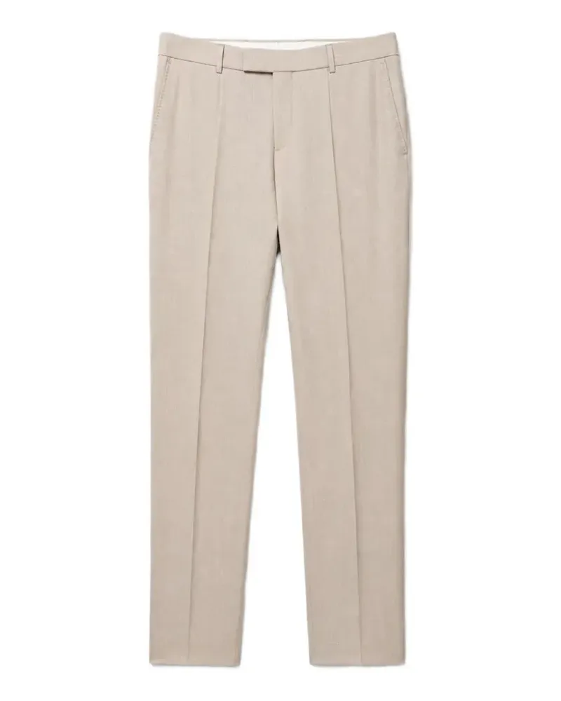 HUGO BOSS Genius pressed-crease tailored trousers - Nude Nude