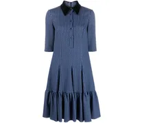 Midikleid mit Jacquardmuster - Blau