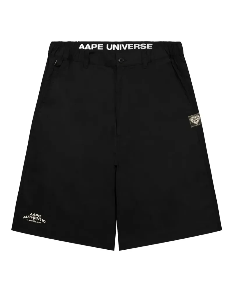 BAPE AAPE Universe logo-patch shorts - Schwarz Schwarz