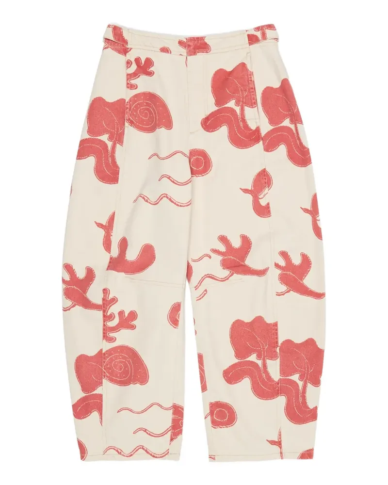 BIMBA Y LOLA Barrel Hose mit grafischem Print - Weiß Weiß