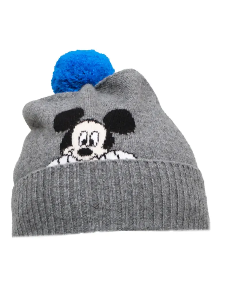 Chinti & Parker Mickey Mouse Beanie mit Intarsien-Strick - Grau Grau