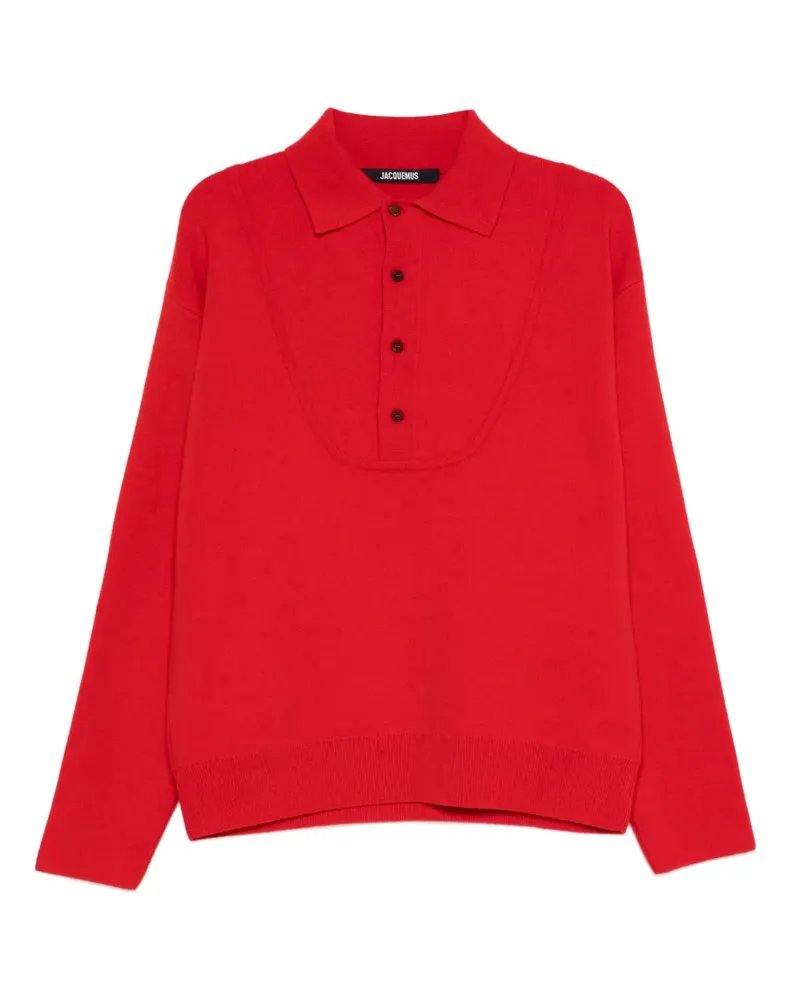 Jacquemus Geknöpfter Pullover mit Polokragen - Rot Rot