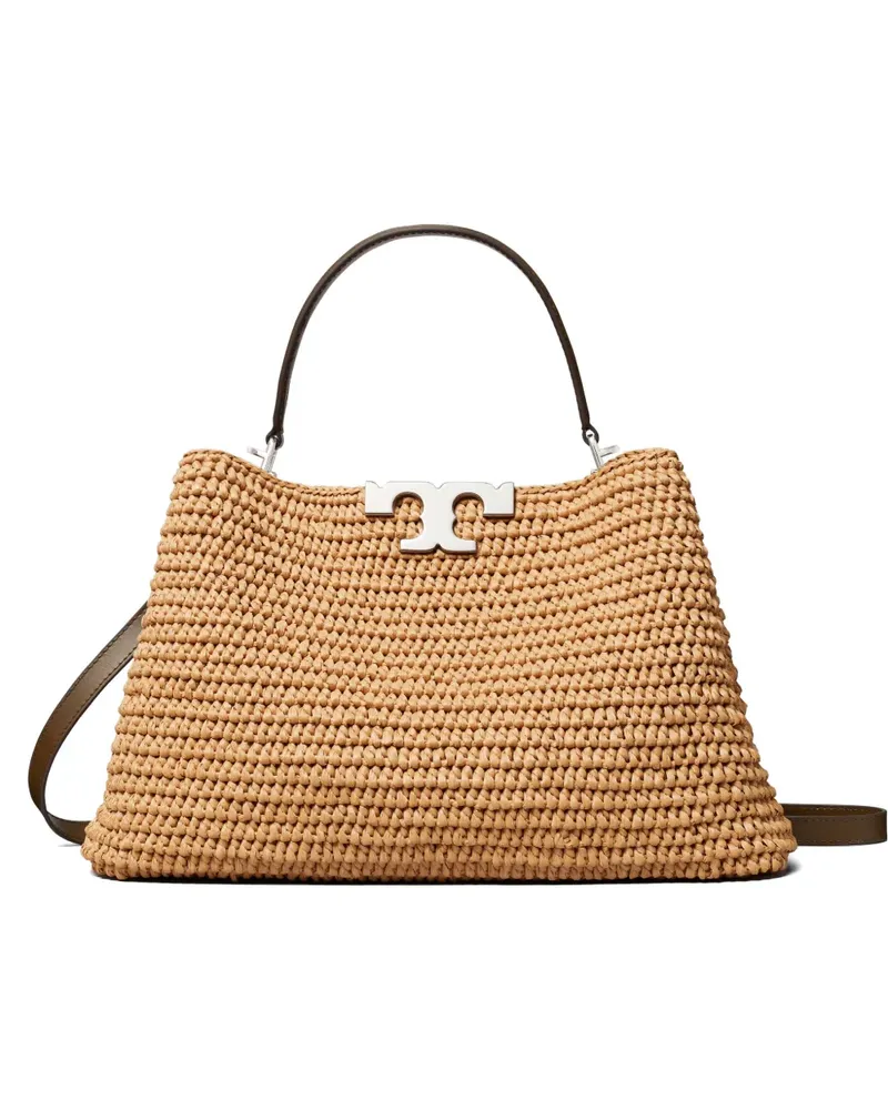 Tory Burch Eleanor raffia satchel bag - Nude Nude