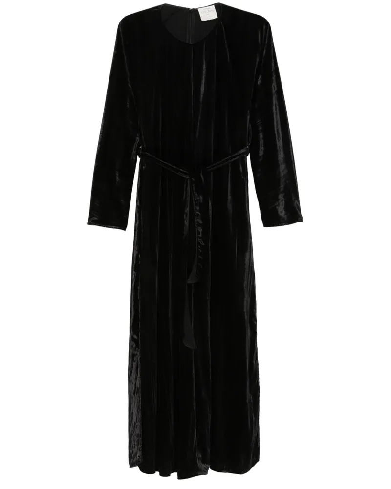 forte_forte Maxikleid aus Samt - Schwarz Schwarz