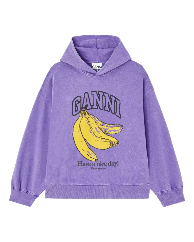 Ganni Hoodie mit grafischem Print - Violett Violett