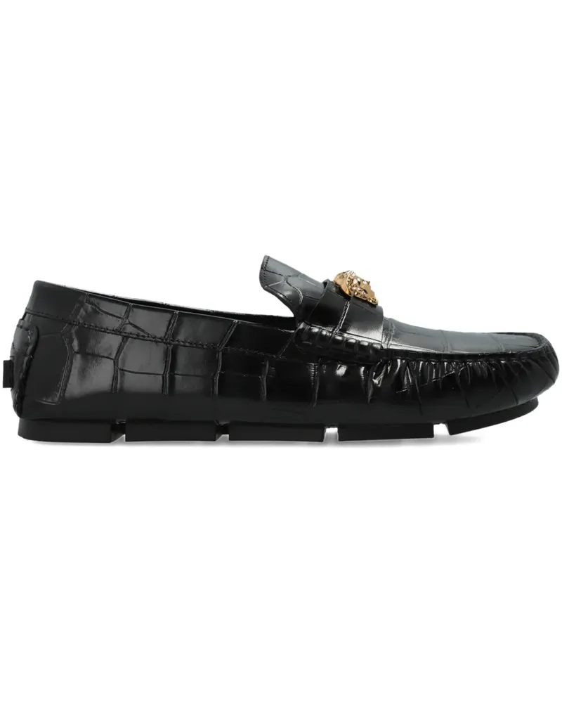 Versace Medusa Head-motif round-toe loafers - Schwarz Schwarz