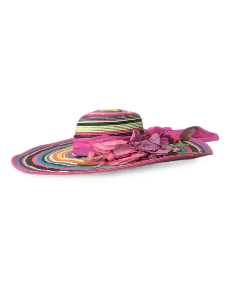 Dolce & Gabbana Sonnenhut mit Blumenapplikation - Rosa Rosa
