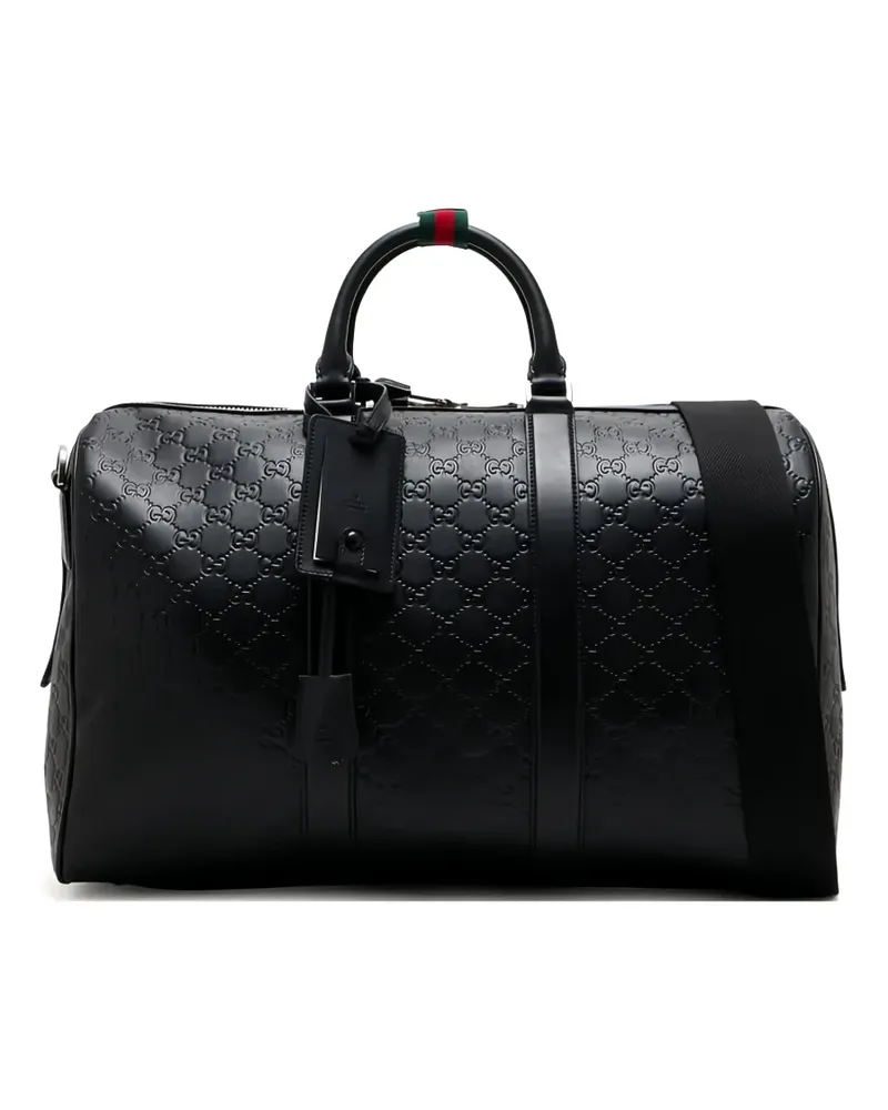 Gucci mediumGG Emblem leather duffle bag - Schwarz Schwarz