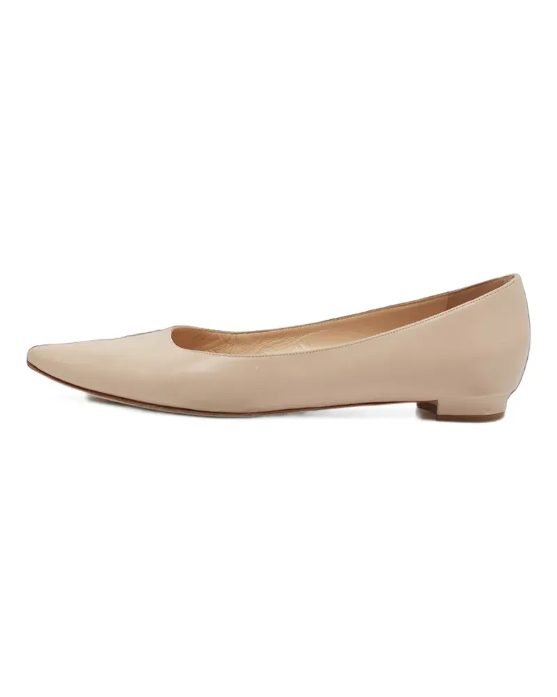 Manolo Blahnik BB pointed-toe ballet flats - Nude Nude