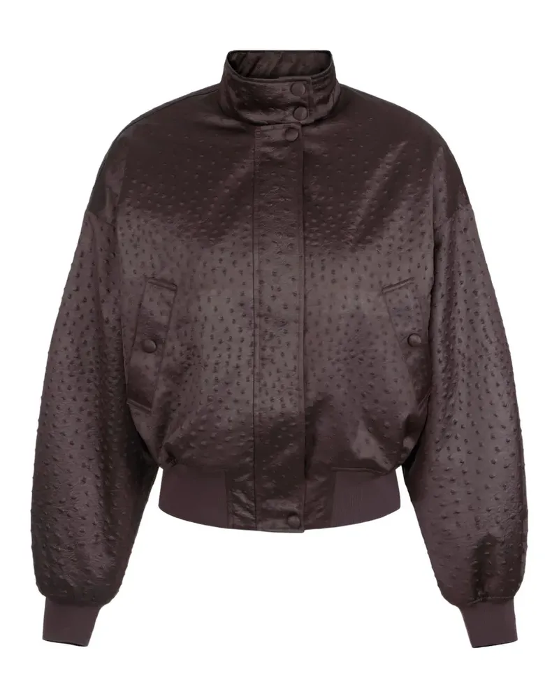 Elisabetta Franchi ostrich-print wide-sleeve jacket - Braun Braun