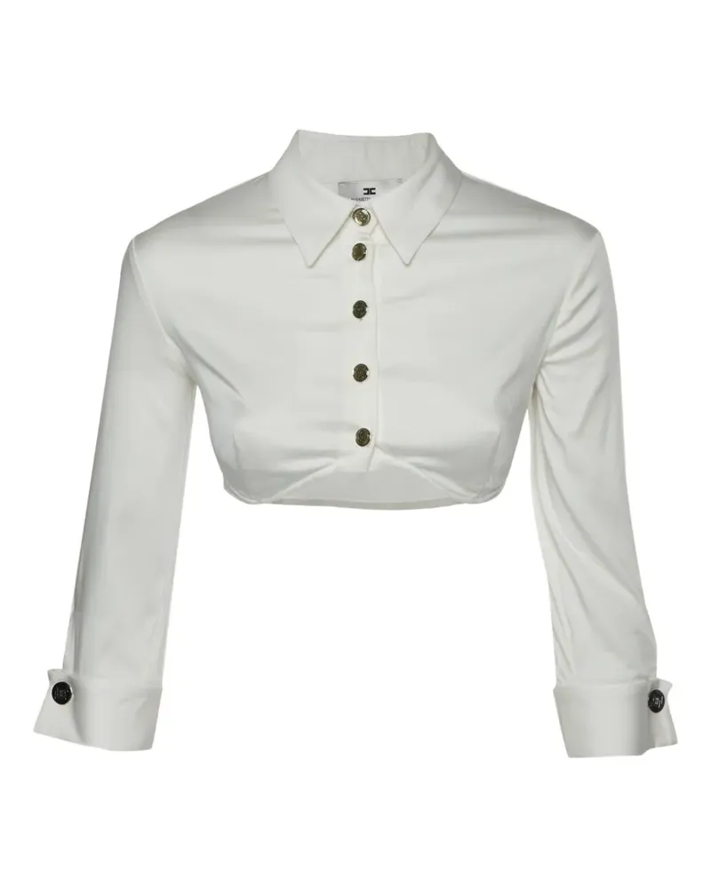 Elisabetta Franchi button-down cropped shirt - Weiß Weiß