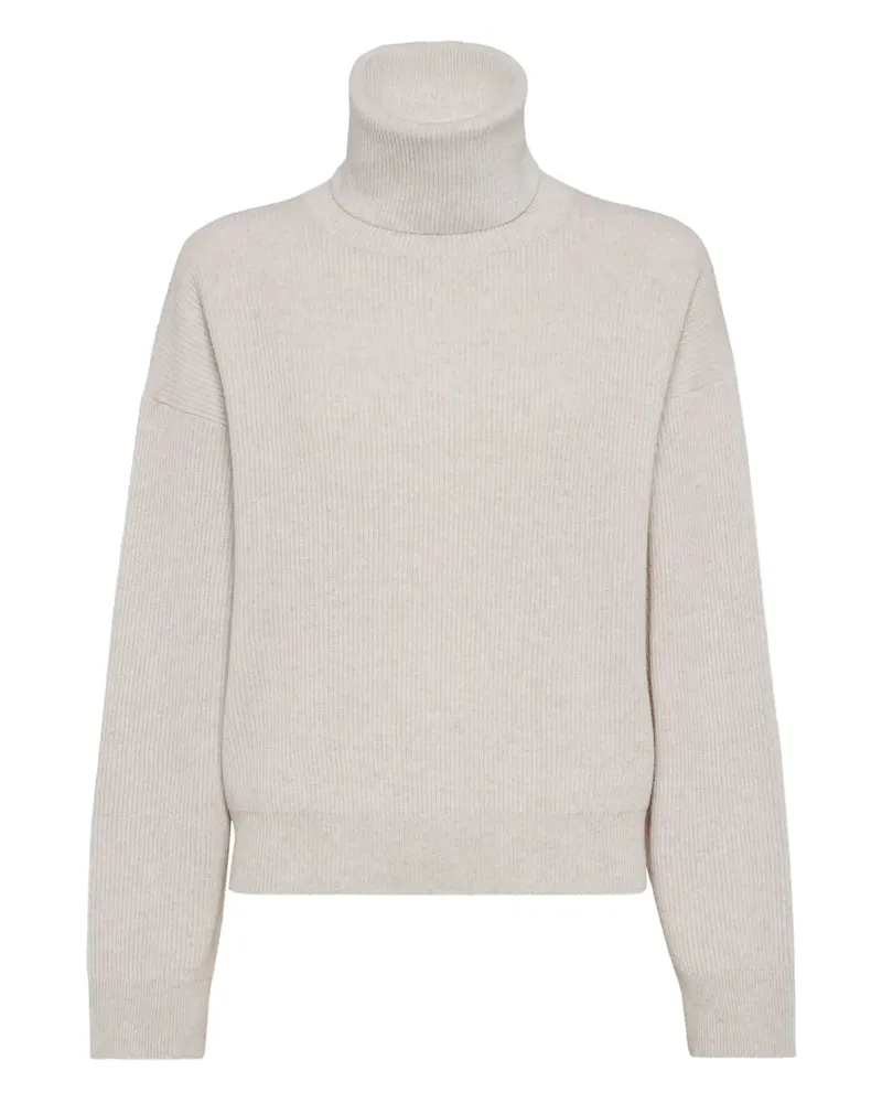 Brunello Cucinelli Gerippter Rollkragenpullover - Nude Nude