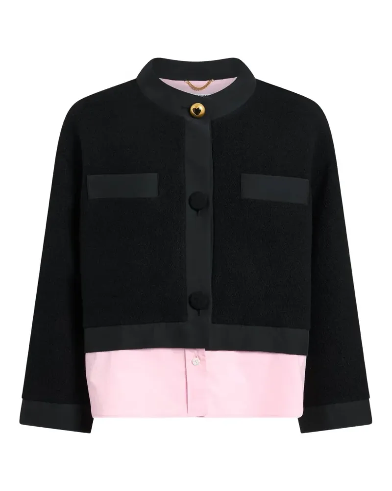 Moschino layered bouclé-knit jacket - Schwarz Schwarz