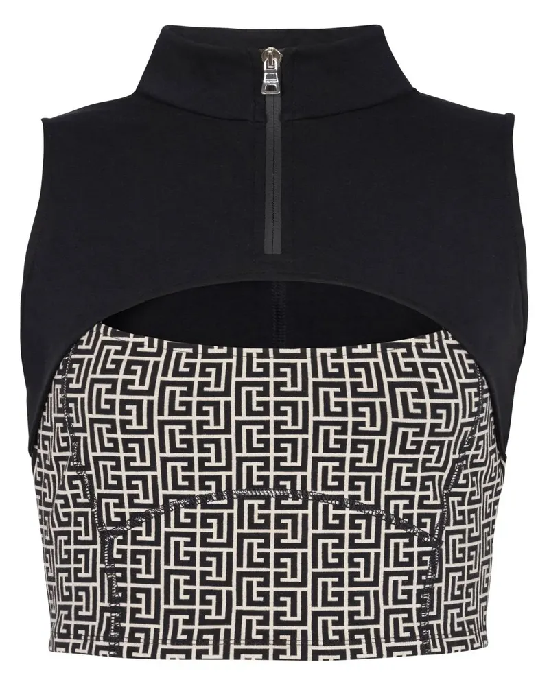 Balmain Top mit Cut-Outs - Schwarz Schwarz