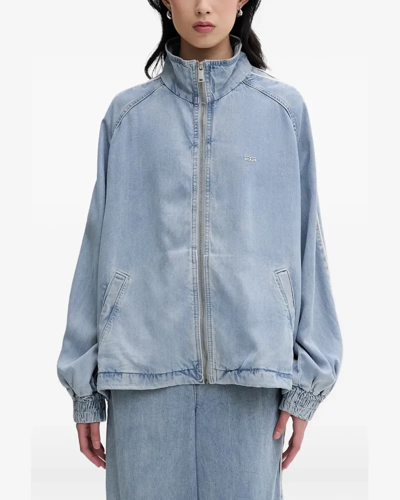 Gestuz GZsea logo-embroidered side-stripe jacket - Blau Blau