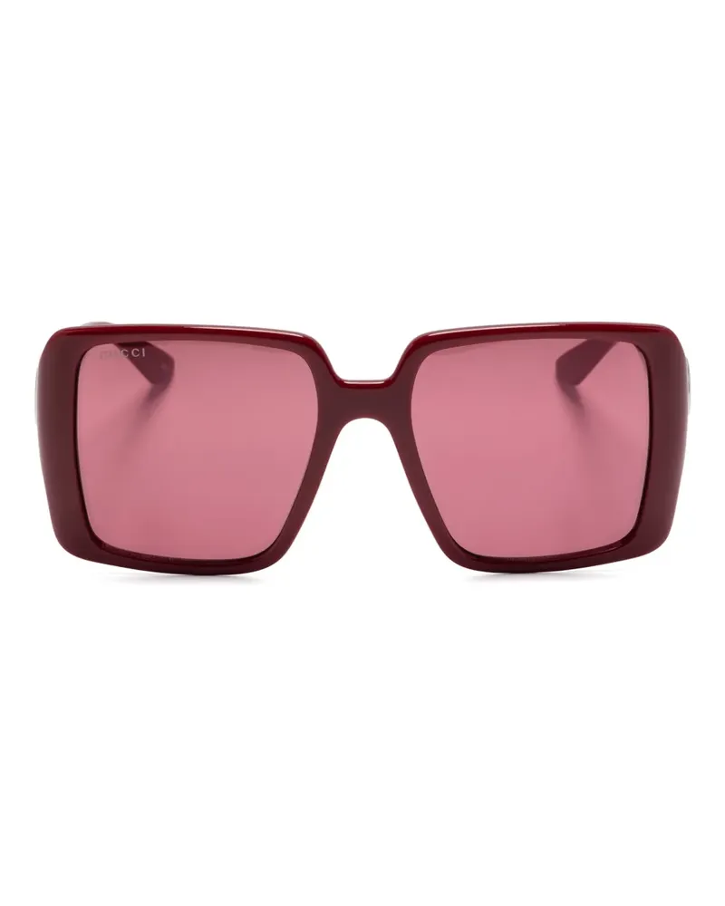 Gucci Sonnenbrille mit Oversized-Gestell - Rot Rot