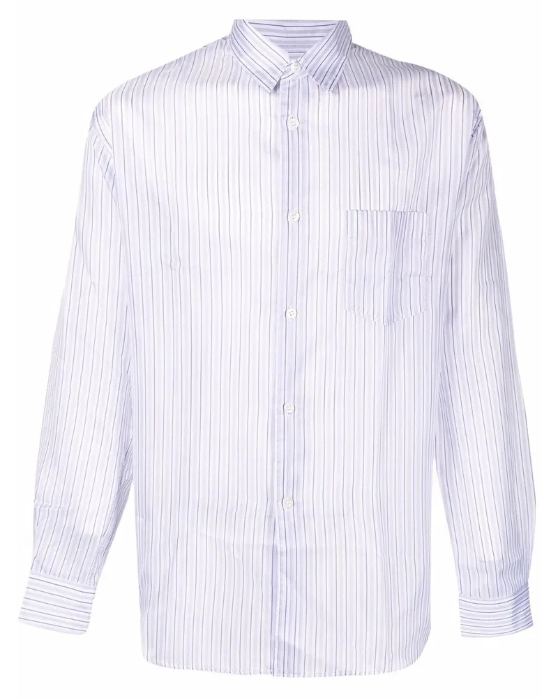 Comme des Garçons Gestreiftes Hemd - Weiß Weiß