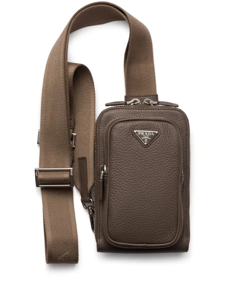 Prada Handyhülle aus Leder - Grau Grau