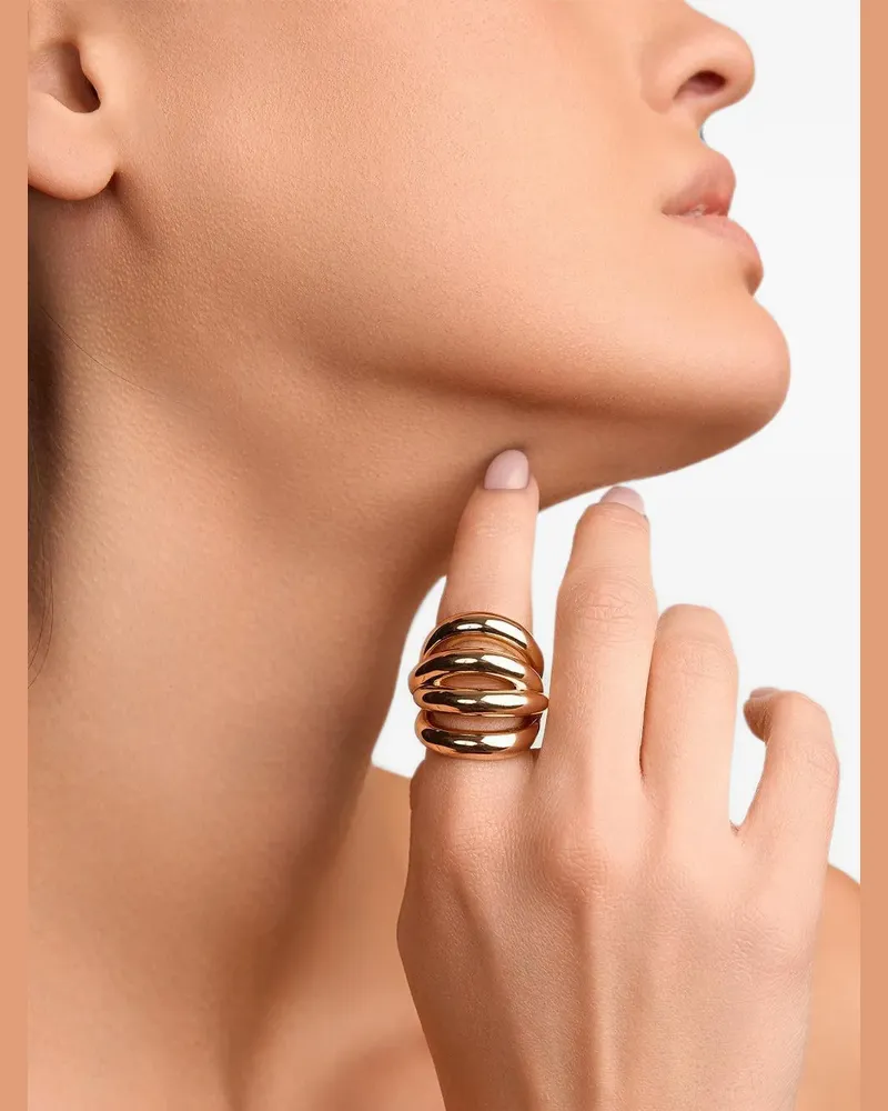 Jennifer Fisher Abstract line ring - Gold Gold