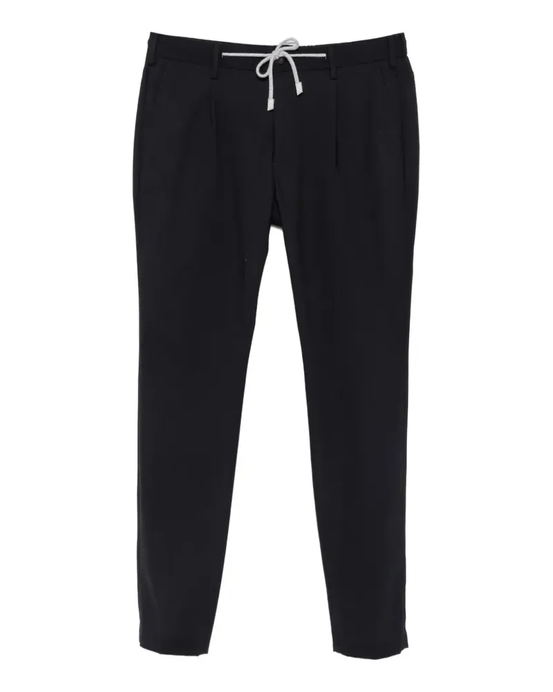 Eleventy drawstring-waist pleated trousers - Schwarz Schwarz