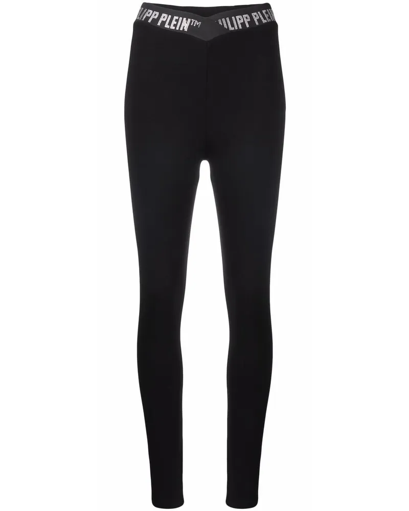 Philipp Plein Leggings mit Logo - Schwarz Schwarz