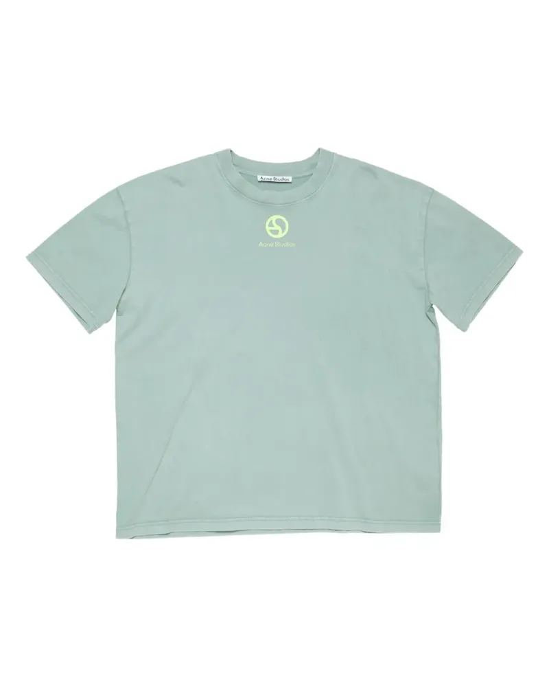 Acne Studios T-Shirt aus Bio-Baumwolle mit Logo - Grün Grün