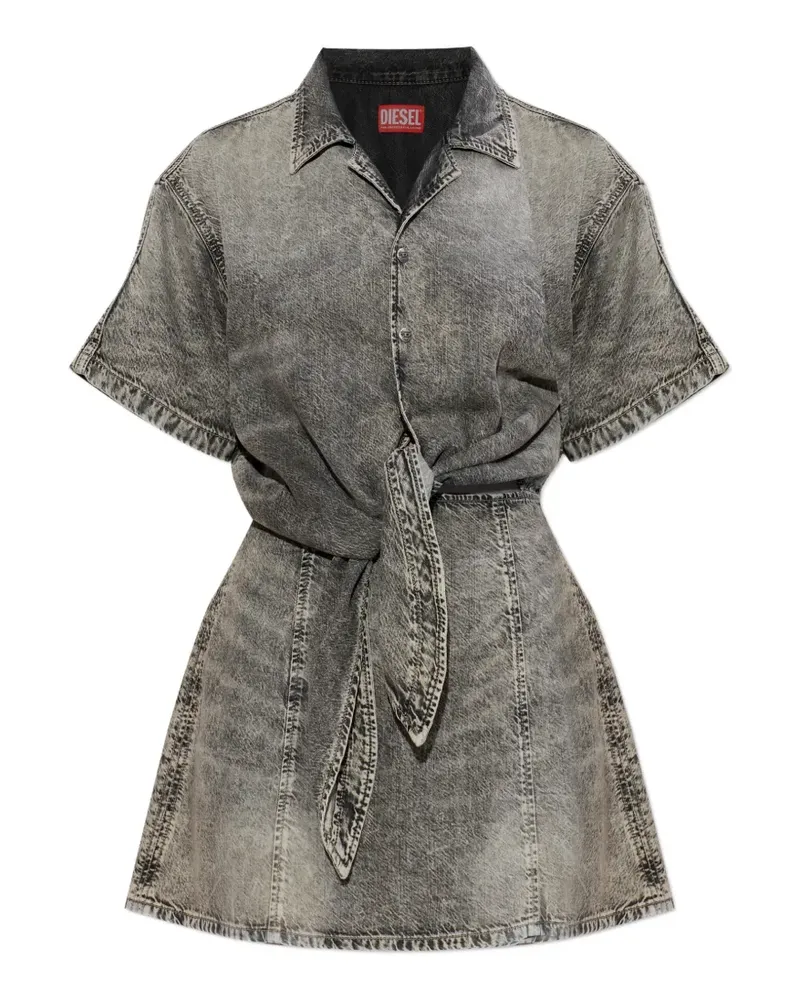 Diesel De-Staly tie-waist mini dress - Grau Grau