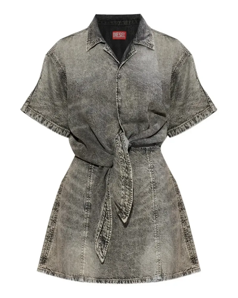 Diesel Mini De-Staly Kleid mit Bindegürtel - Grau Grau