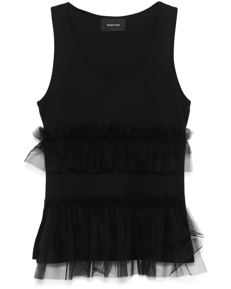 Simone Rocha Tanktop mit Tutu-Saum - Schwarz Schwarz