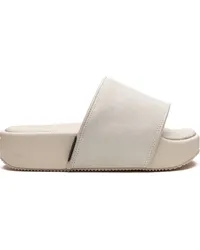 Y-3 Flatform-Pantoletten aus Leder Nude