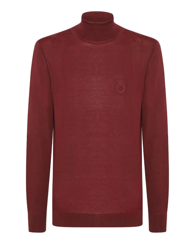 Billionaire crest-embroidered roll-neck sweater - Rot Rot