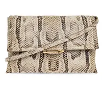 mini Ida Trio snake-effect leather crossbody - Nude