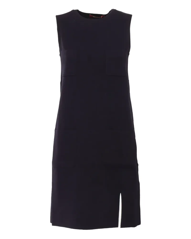 Max Mara Minikleid mit Schlitz - Blau Blau
