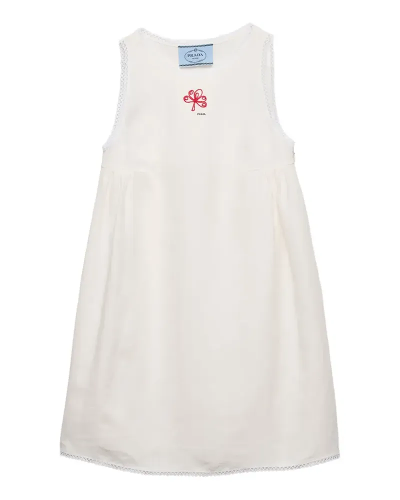 Prada Minikleid aus besticktem Canvas - Weiß Weiß