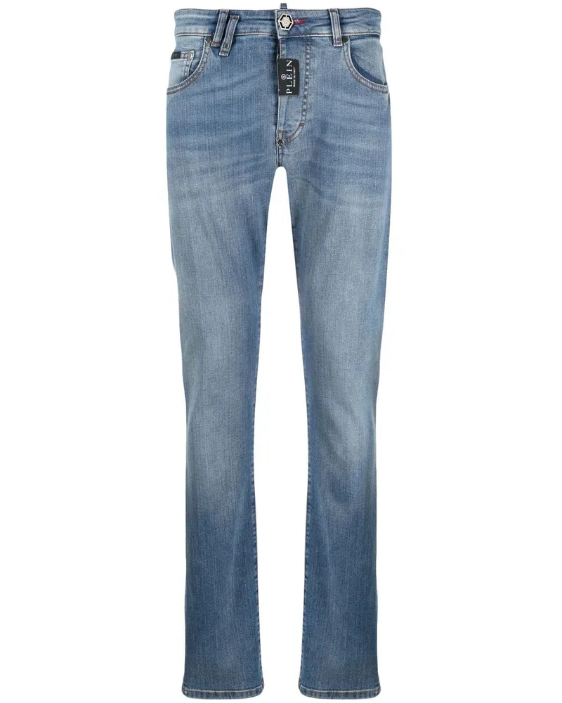 Philipp Plein Premium-Hexagon Straight-Leg-Jeans - Blau Blau