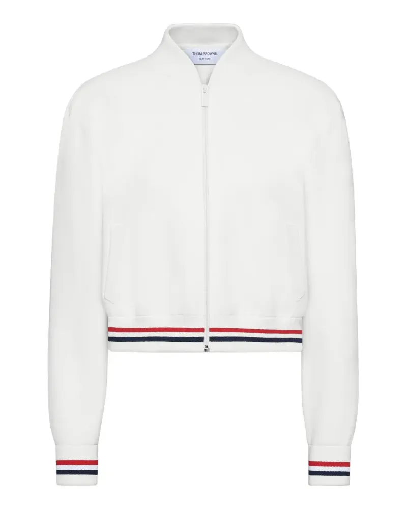 Thom Browne Milano Stitch RWB Bomberjacke mit Streifen - Weiß Weiß